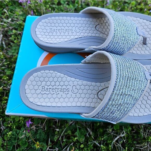 BareTraps Silver Sequins Open Toe Sandals Size 6.5 - Picture 2 of 13